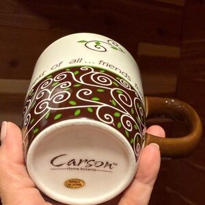 Carson Home Accents Brown and White Mug Friends